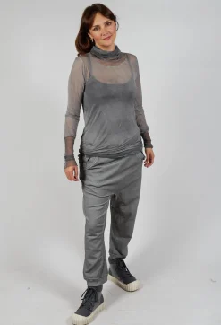 Rundholz Dip Tops^Sheer Fitted Top in Pencil Cloud