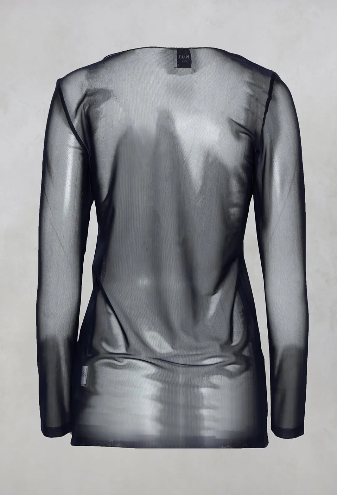 Nijii Shirts & Blouses^Sheer Jersey Top with Long Sleeves in Navy