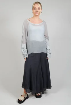 Umit Unal Tops^Sheer Long Sleeved Top in Original Grey