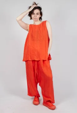 Rundholz Dip Tops^Sheer Longline Vest in Mandarine