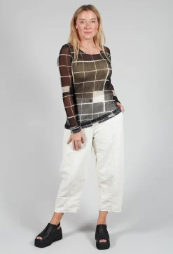 Masnada Tops^Sheer Mesh Long Sleeve Top in Single Variant