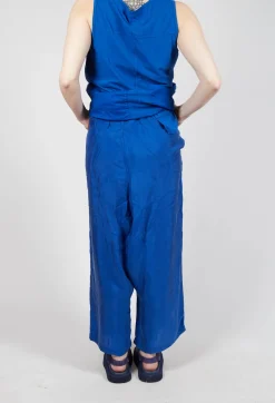 Rundholz Dip Trousers^Sheer Overlay Drop Crotch Trousers in Royal