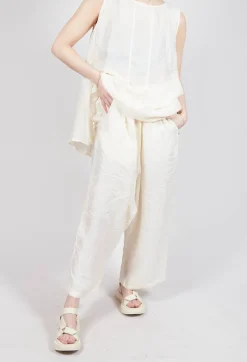 Rundholz Dip Trousers^Sheer Overlay Drop Crotch Trousers in Greige