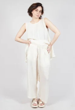 Rundholz Dip Trousers^Sheer Overlay Drop Crotch Trousers in Greige