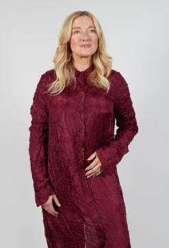 Rundholz Mainline Dresses^Sheer Shirt Dress in Merlot Cloud