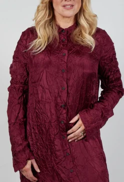 Rundholz Mainline Dresses^Sheer Shirt Dress in Merlot Cloud
