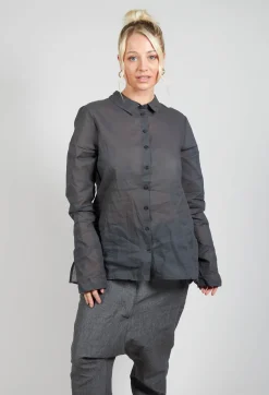 Rundholz Dip Shirts & Blouses^Sheer Shirt in Coal Cloud Stiff