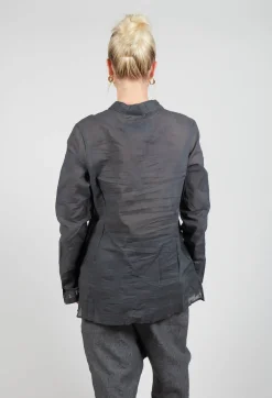 Rundholz Dip Shirts & Blouses^Sheer Shirt in Coal Cloud Stiff