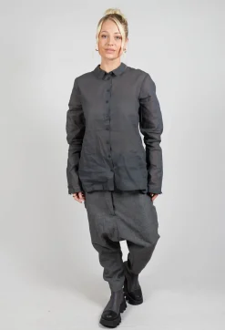 Rundholz Dip Shirts & Blouses^Sheer Shirt in Coal Cloud Stiff