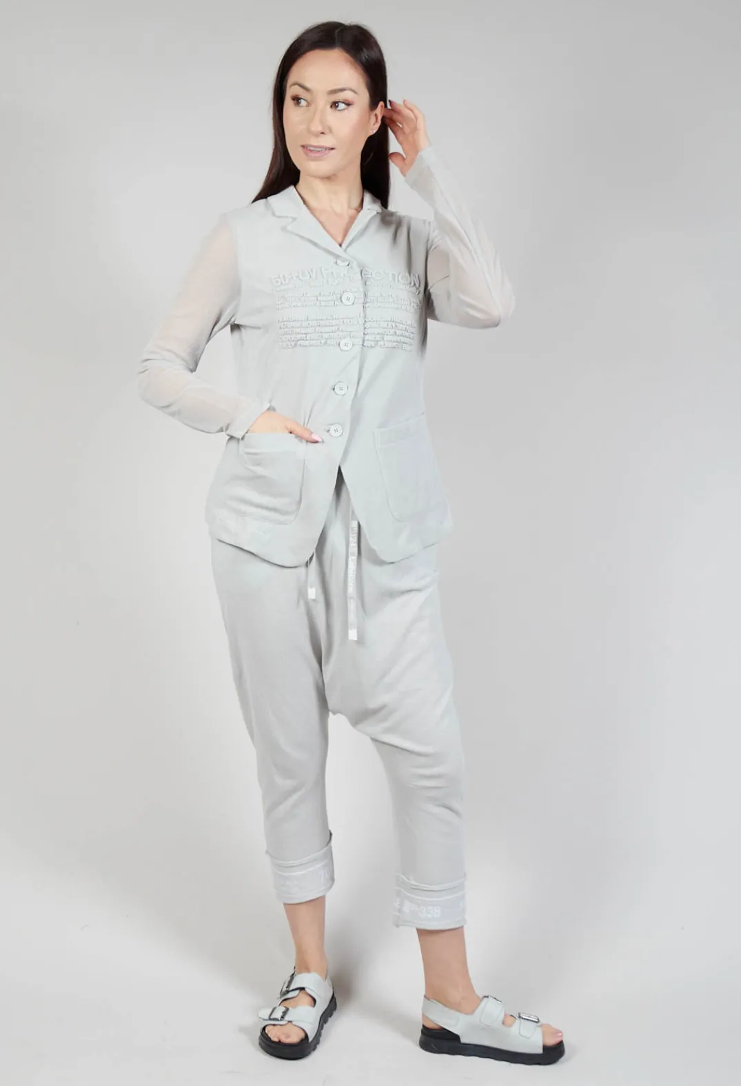 Rundholz Black Label Jackets^Sheer Sleeve Jacket in Grey Grey Print