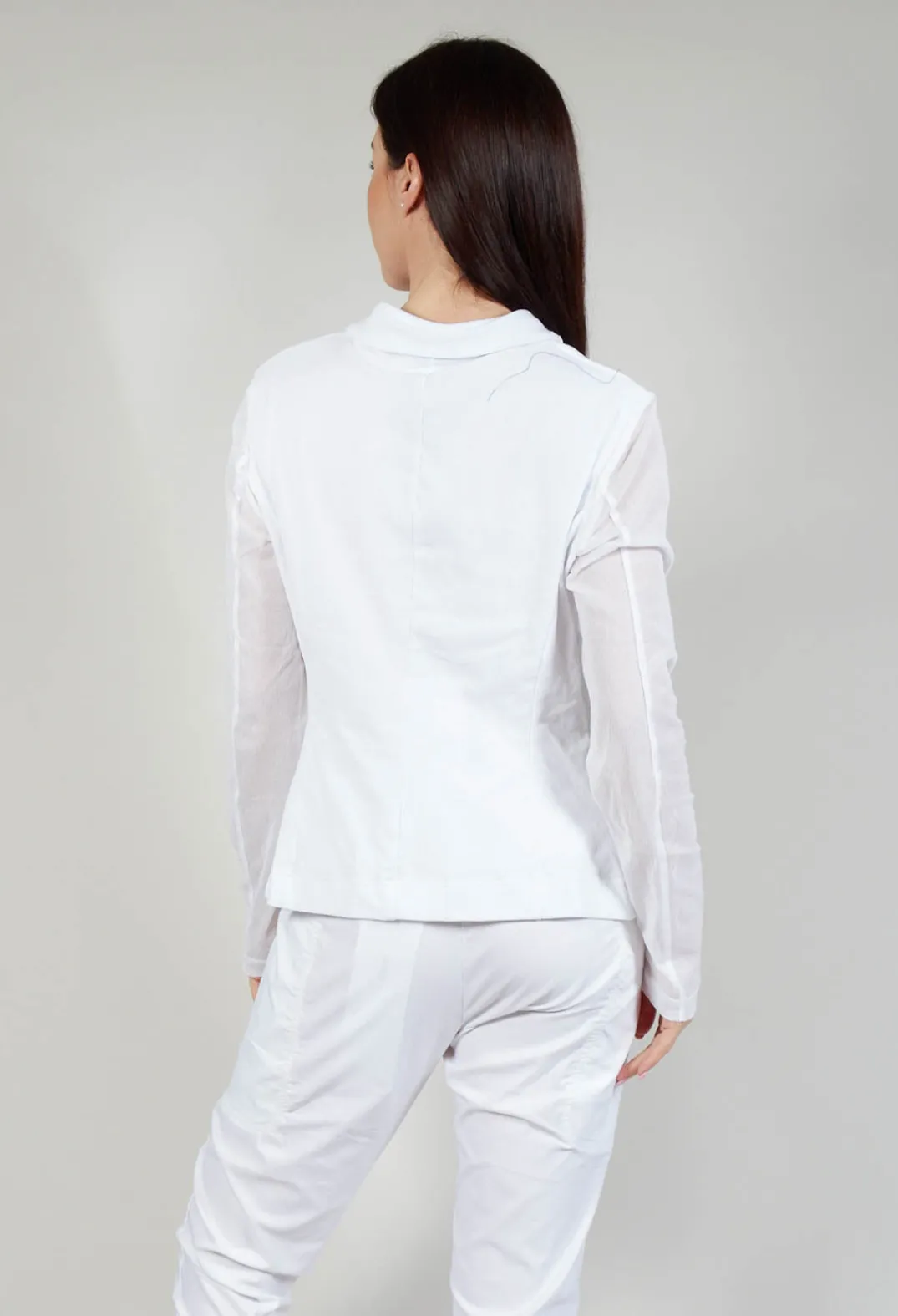 Rundholz Black Label Jackets^Sheer Sleeve Jacket in White Print