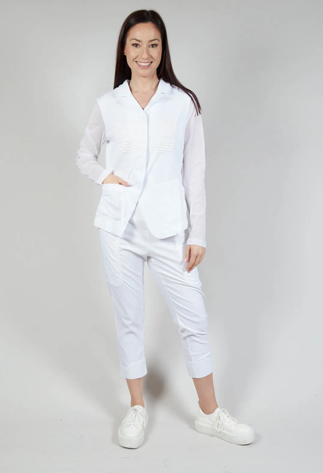 Rundholz Black Label Jackets^Sheer Sleeve Jacket in White Print