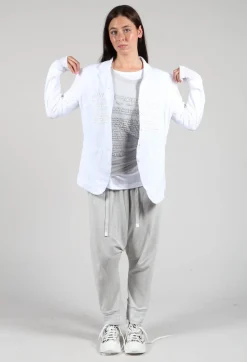 Rundholz Black Label Jackets^Sheer Sleeve Jacket in White White Print