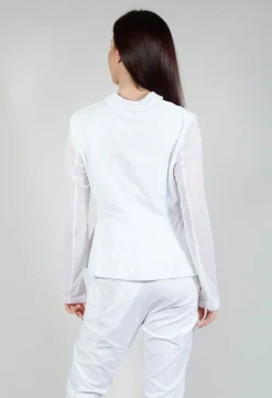 Rundholz Black Label Jackets^Sheer Sleeve Jacket in White White Print