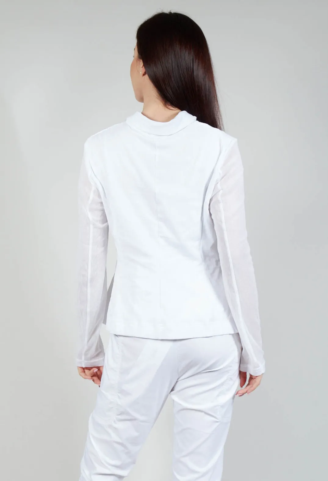 Rundholz Black Label Jackets^Sheer Sleeve Jacket in White White Print