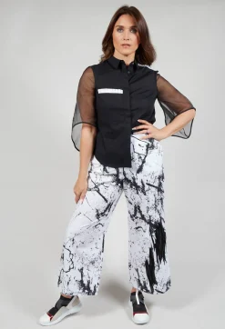 Marble u0026 Co. Shirts & Blouses^Sheer Sleeved Shirt in Koji