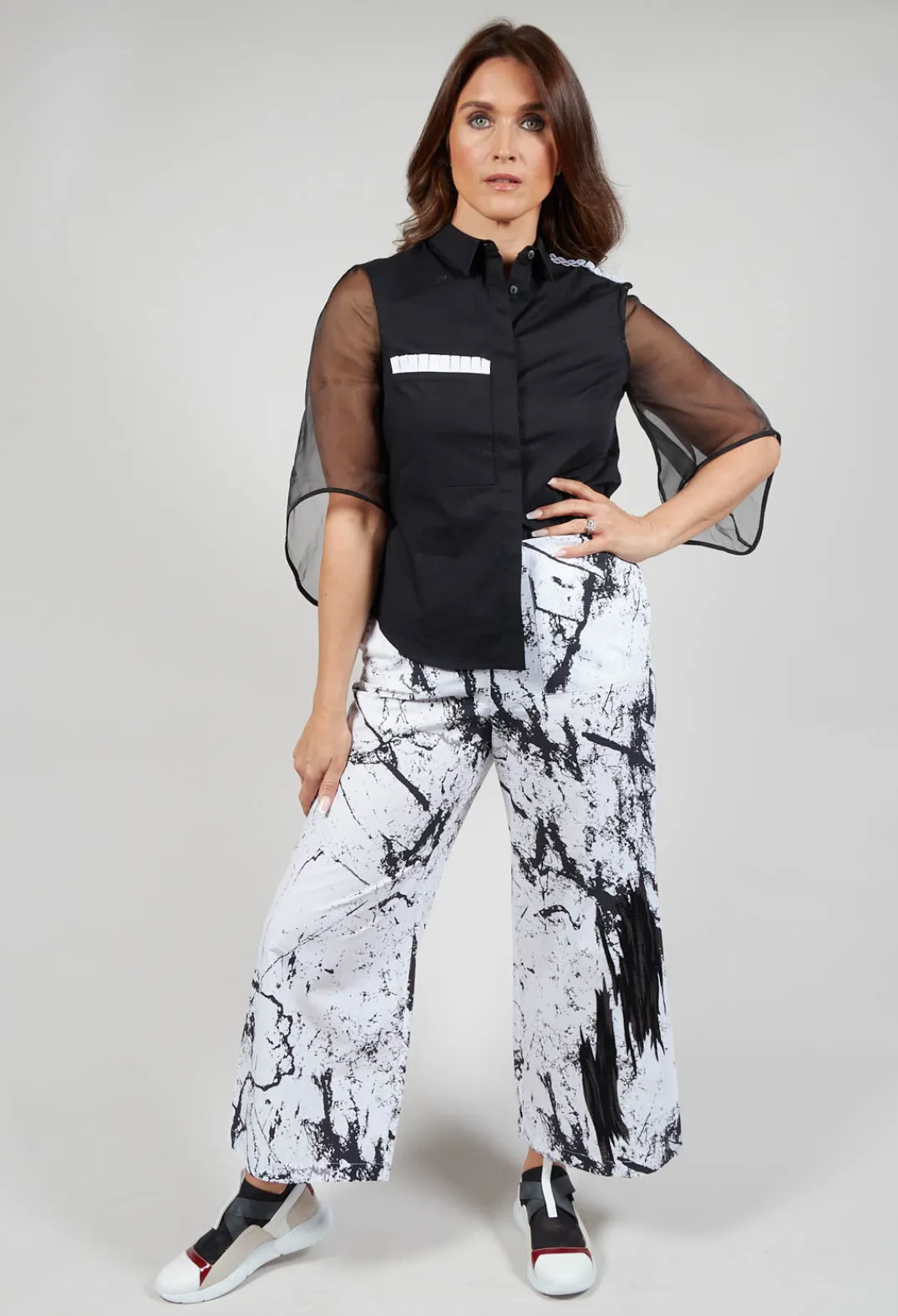 Marble u0026 Co. Shirts & Blouses^Sheer Sleeved Shirt in Koji