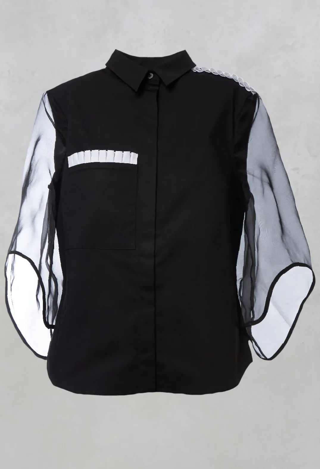Marble u0026 Co. Shirts & Blouses^Sheer Sleeved Shirt in Koji