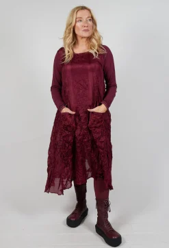Rundholz Mainline Dresses^Sheer Sleeveless Dress in Merlot Cloud