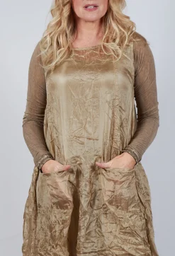 Rundholz Mainline Dresses^Sheer Sleeveless Dress in Camel Cloud