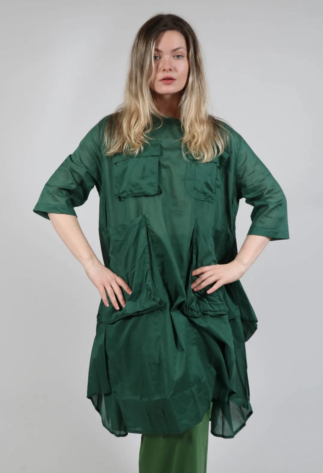 Bread and Butter Dresses^Sheer Smock Dress in Green