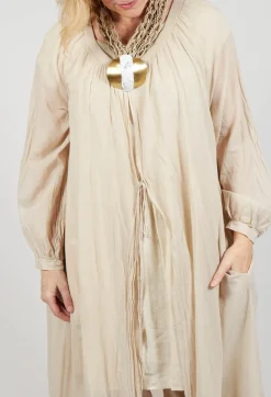 Amici Dresses^Sheer Tunic in Oatmeal