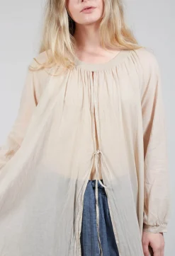 Amici Dresses^Sheer Tunic in Oatmeal