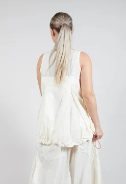 Rundholz Dip Tops^Sheer Vest Top with Adjustable Pull Toggles in Greige