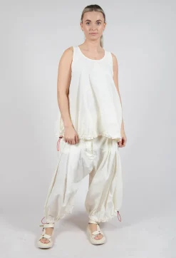 Rundholz Dip Tops^Sheer Vest Top with Adjustable Pull Toggles in Greige
