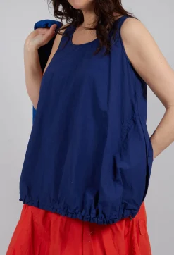 Rundholz Dip Tops^Sheer Vest Top with Adjustable Pull Toggles in Ocean