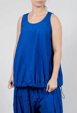 Rundholz Dip Tops^Sheer Vest Top with Adjustable Pull Toggles in Royal