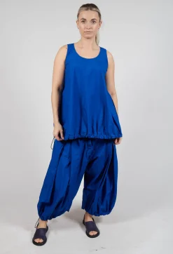 Rundholz Dip Tops^Sheer Vest Top with Adjustable Pull Toggles in Royal