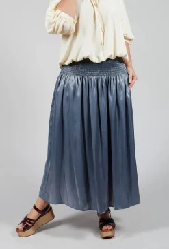 Sfizio Skirts^Shirred Waistband Skirt in Blue