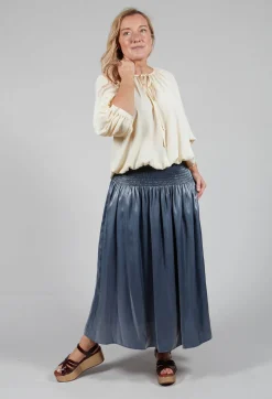Sfizio Skirts^Shirred Waistband Skirt in Blue