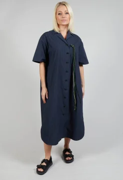 SOH Dresses^Shirt Dress in Navy Stripe