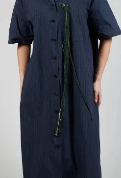 SOH Dresses^Shirt Dress in Navy Stripe