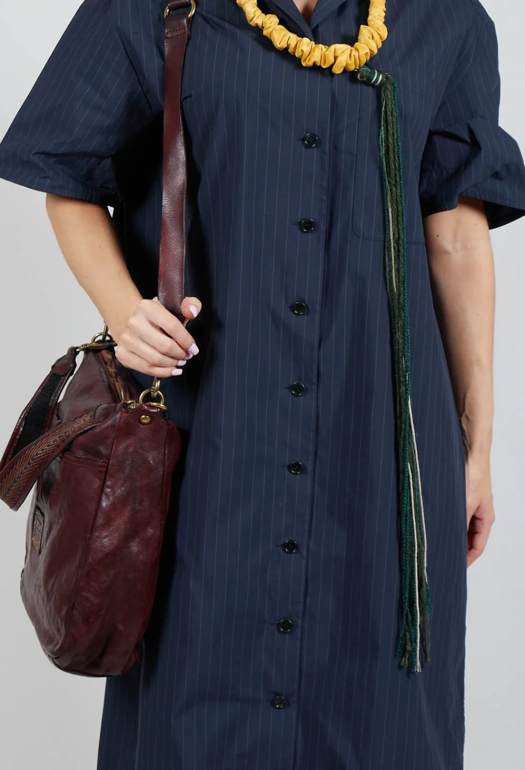 SOH Dresses^Shirt Dress in Navy Stripe