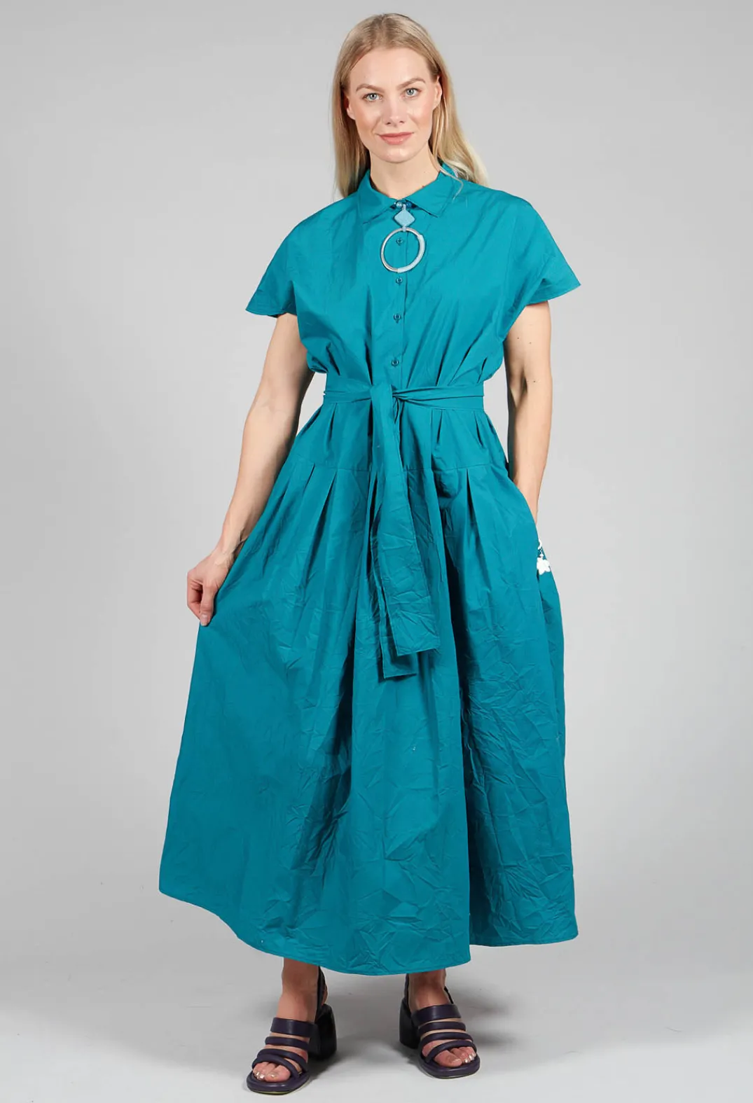 Apuntob Dresses^Shirt Dress in Sea