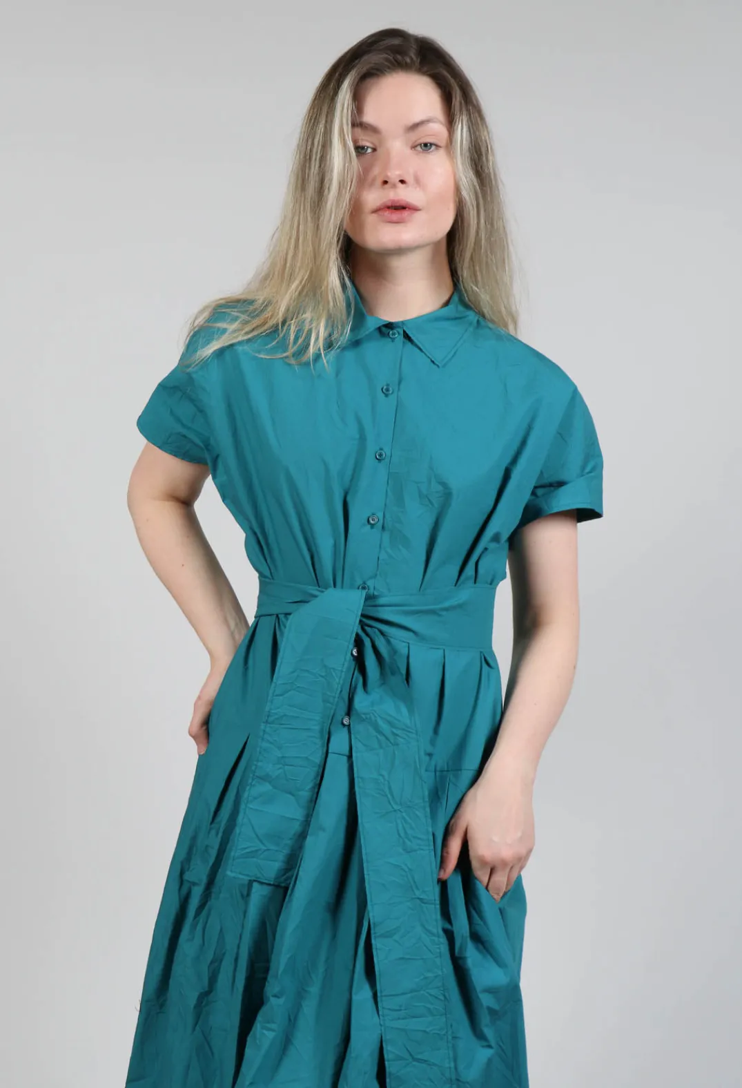 Apuntob Dresses^Shirt Dress in Sea