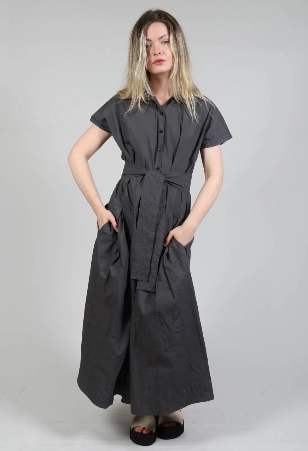 Apuntob Dresses^Shirt Dress in Stone