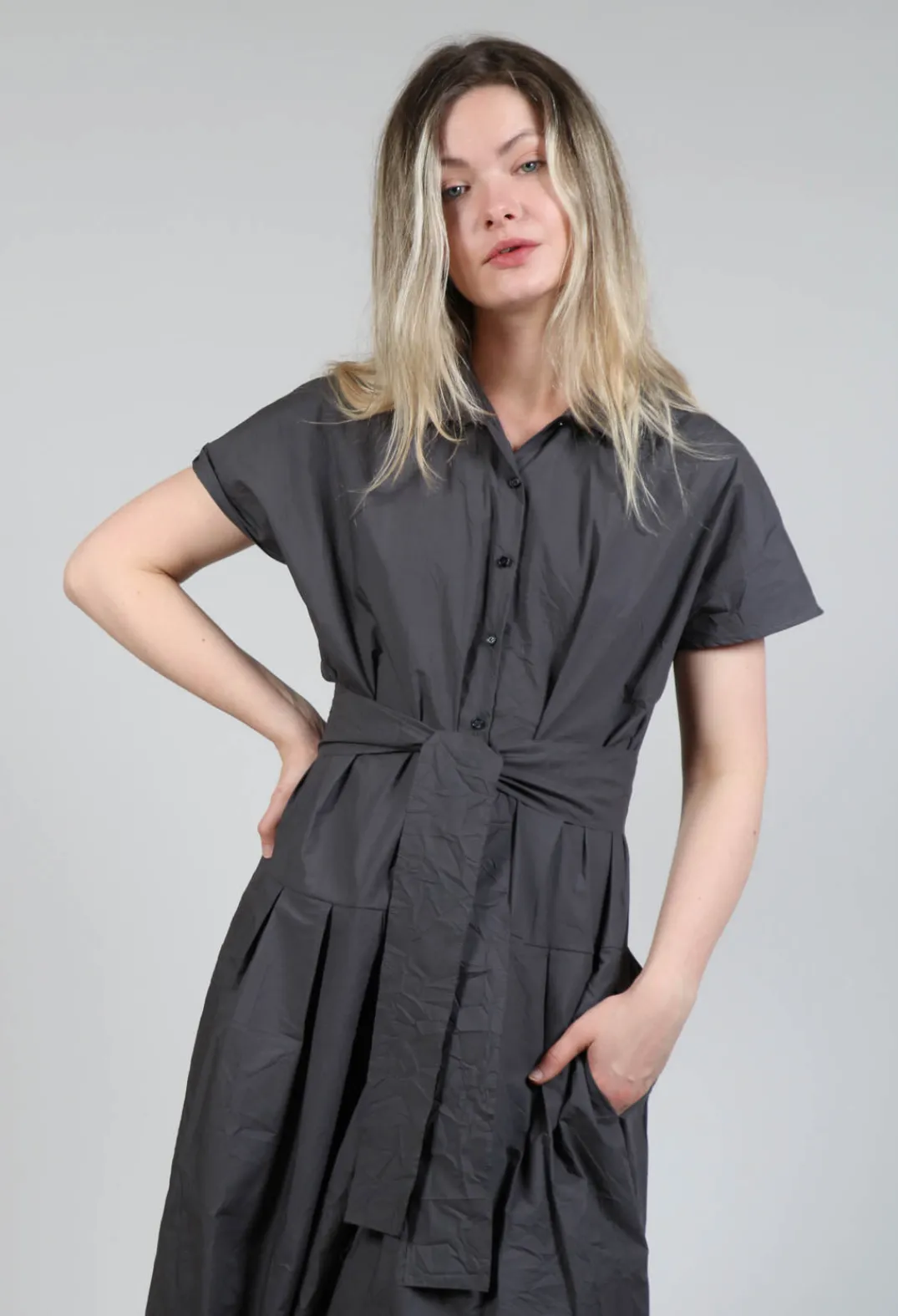 Apuntob Dresses^Shirt Dress in Stone
