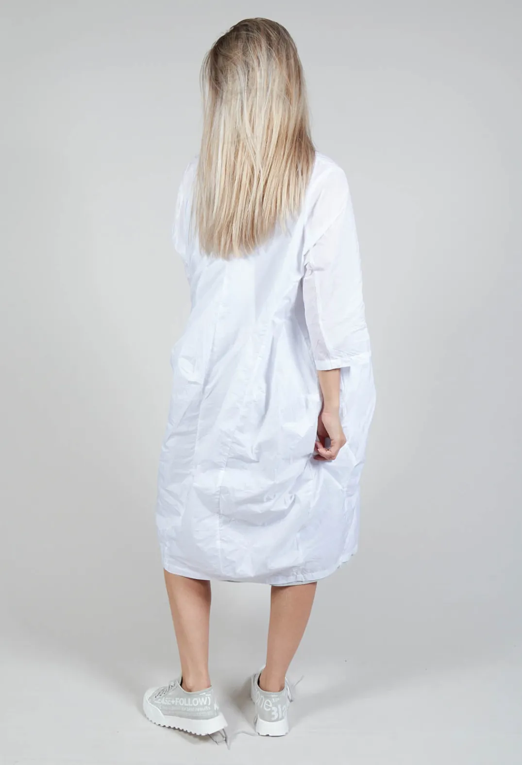 Rundholz Black Label Dresses^Shirt Dress with Cropped Sleeves in White