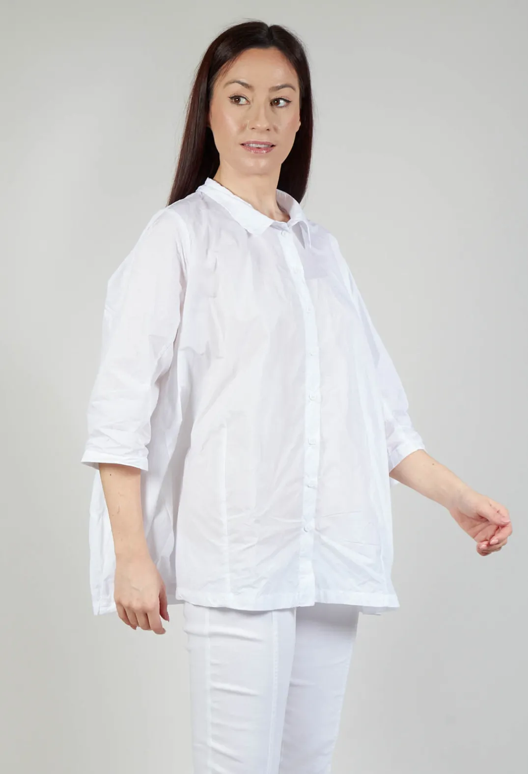 Rundholz Black Label Shirts & Blouses^Shirt with Cropped Sleeves in White