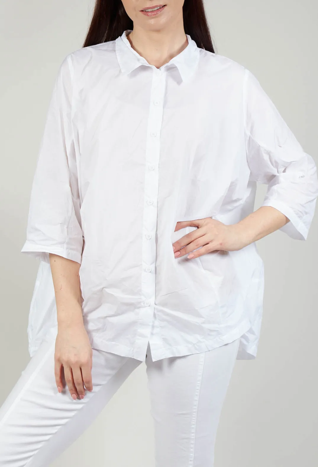 Rundholz Black Label Shirts & Blouses^Shirt with Cropped Sleeves in White