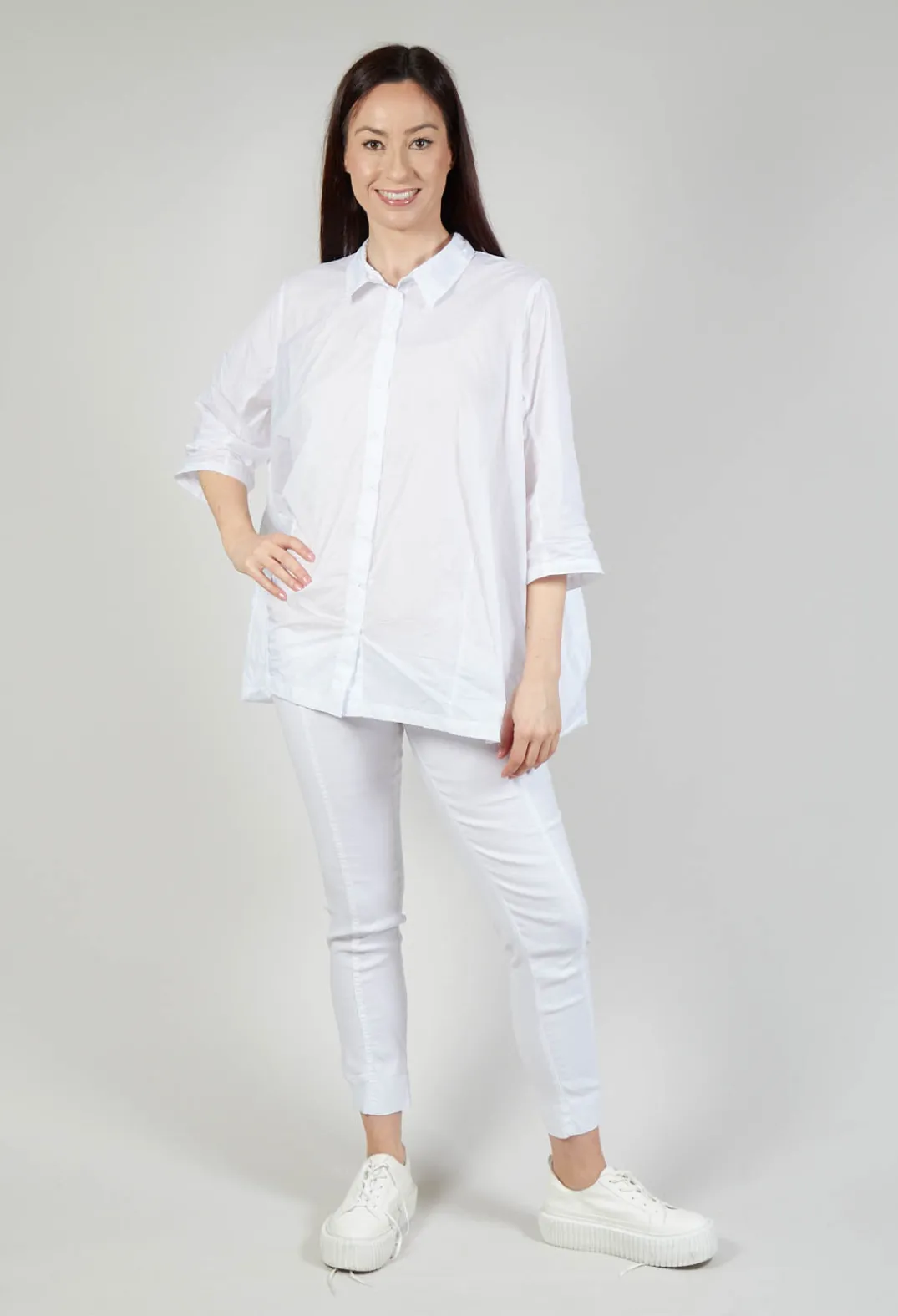 Rundholz Black Label Shirts & Blouses^Shirt with Cropped Sleeves in White