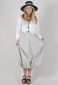 Beatrice B Skirts^Shirt with Lace Inserts in White