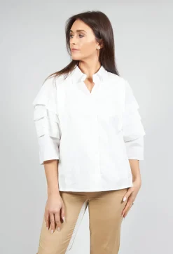 Malloni Shirts & Blouses^Shirt with Pleated Sleeves in Chianti Latte