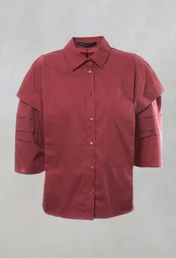 Malloni Shirts & Blouses^Shirt with Pleated Sleeves in Chianti Glicine