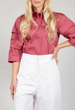 Malloni Shirts & Blouses^Shirt with Pleated Sleeves in Chianti Glicine