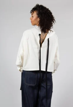 SOH Shirts & Blouses^Short Blouse with Ribbon Tie Neck in Ivory